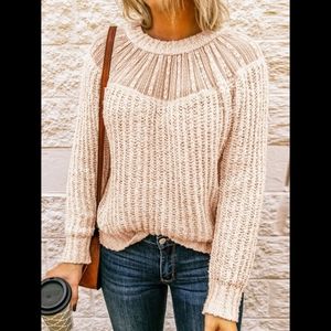 Boutique Lace Bust Knit Top